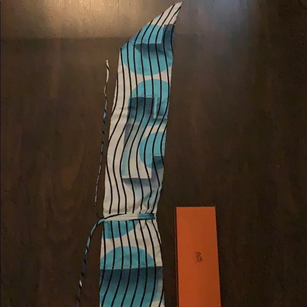 Hermès Paris Blue White Silk Stripe Halter Top Box Excellent One Size RARE HTF - Picture 10 of 10